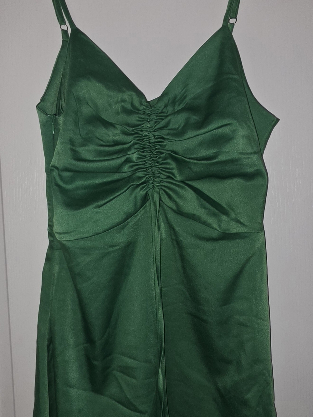 *NWT* Cider Emerald Green Ruched Satin Strapless Dress